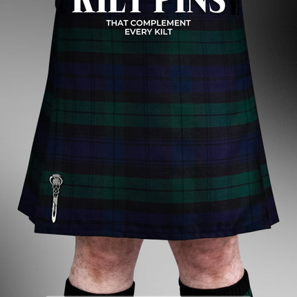 Scottish Kilt Pin for men | Celtic Thistle Pewter Chrome
