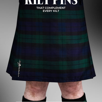 Scottish Kilt Pin for men | Vintage Stag Pewter Chrome
