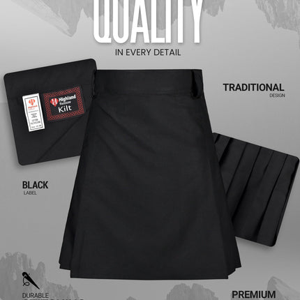 CoreStone Athletic Kilt - Black | Sports kilt For Men