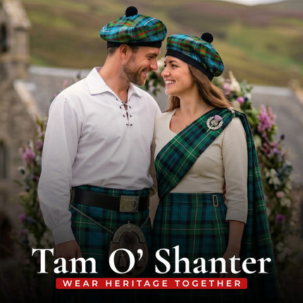 Tam O'Shanter Hat with Pompom | Robertson Hunting Tartan