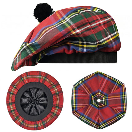 Tam O'Shanter Hat with Pompom | Royal Stewart Tartan