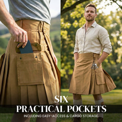 Phantom Modern Utility Kilt | Khaki