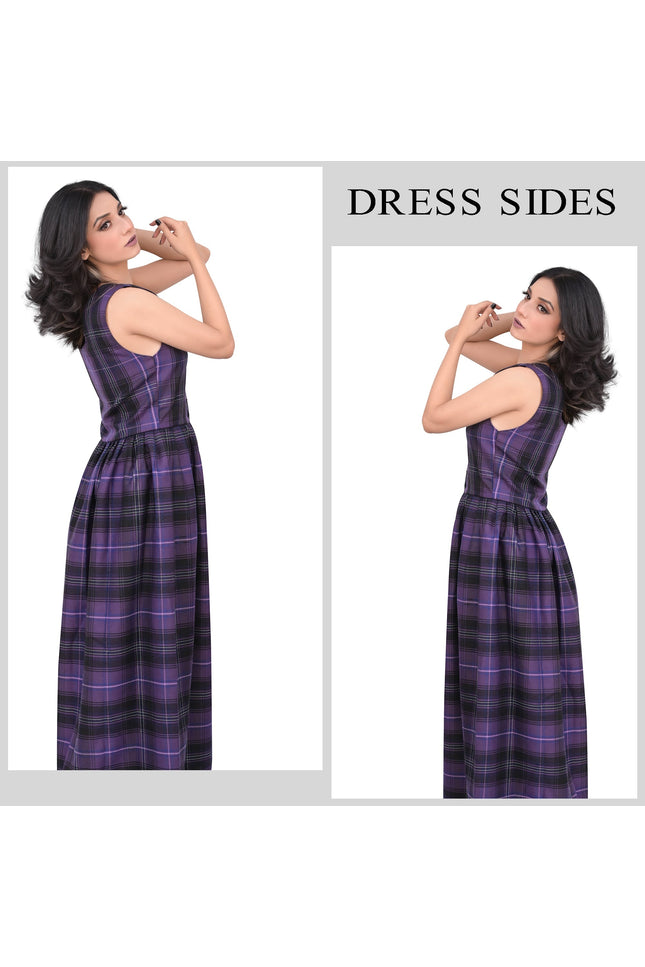 Women's Scottish Highland Dress - Long Tartan Dress | Passion of Scotland Purple