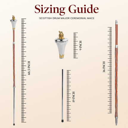 Scottish Drum Major Ceremonial Mace| Royal Flat Head