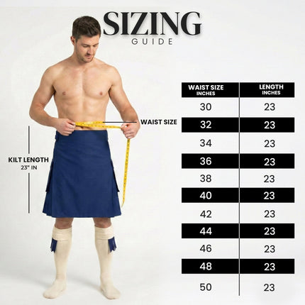 Phantom Modern Utility Kilt - Blue | Big & Tall