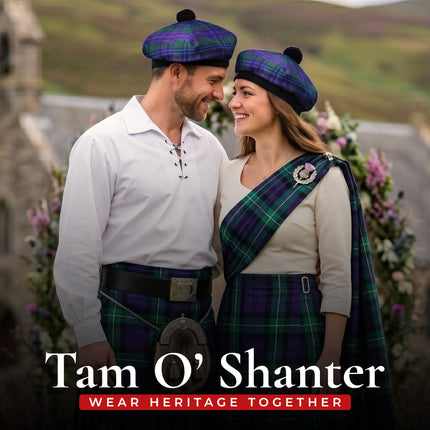 Tam O'Shanter Hat with Pompom | Spirit of Scotland Tartan