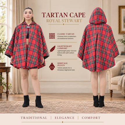 Women Tartan Cape - Royal Stewart