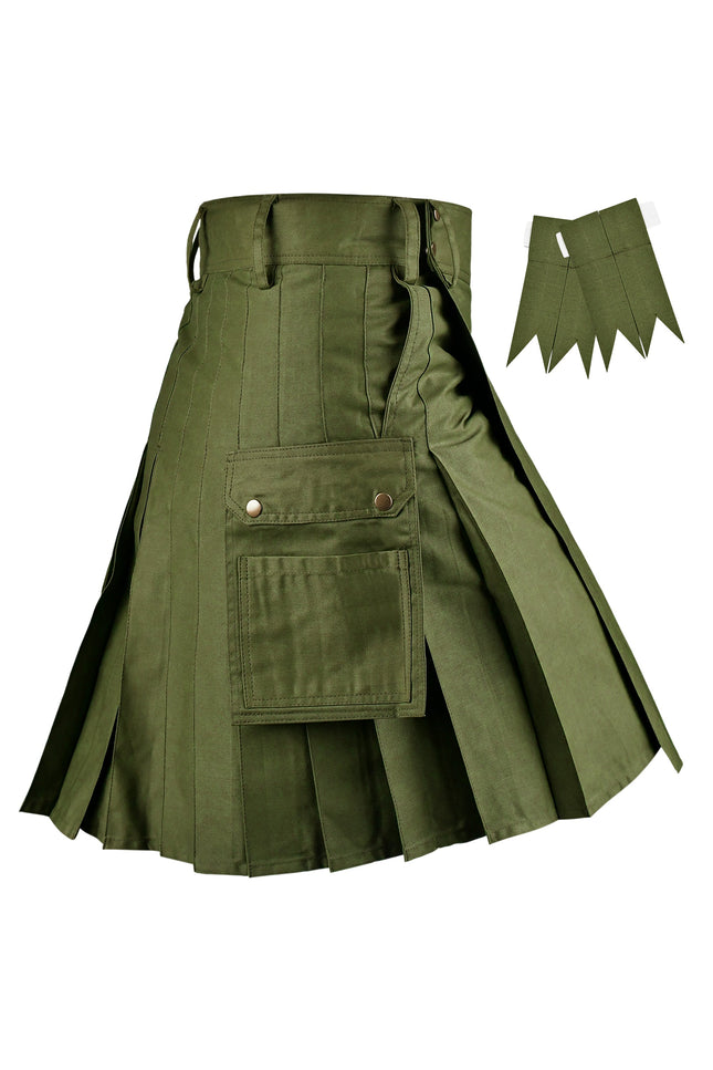 Phantom Modern Utility Kilt - Olive Green | Big & Tall