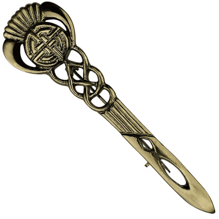 Scottish Kilt Pin for men | Celtic Thistle Pewter Antique