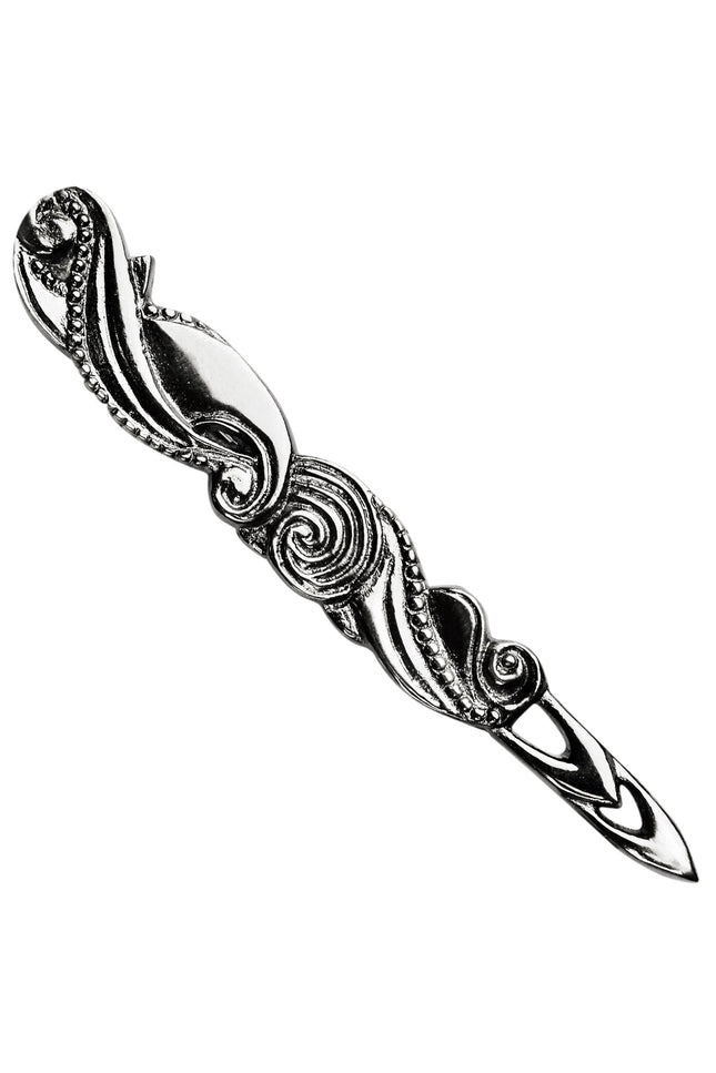 Scottish Kilt Pin for men | Swirl Pewter Chrome