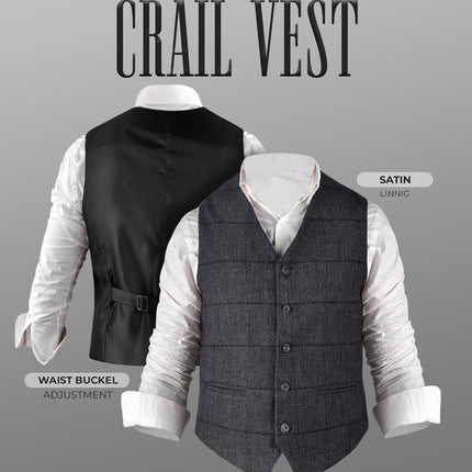 Charcoal Grey Crail Jacket & Vest  -  Italian Tweed Wool | Scottish Formalwear