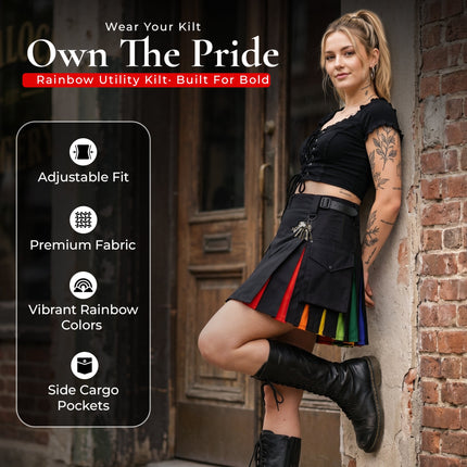 Women's Hybrid Utility Kilt | Rainbow Pride Kilt