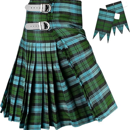 Kilt for Men I Ancient Campbell Tartan Kilt Polyviscose 8 Yard Traditional Men Kilt
