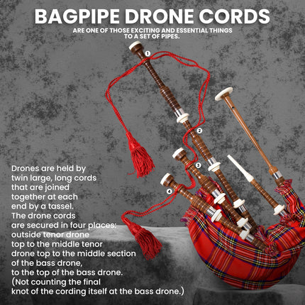 Highland Redstone Bagpipe Silk Cord | Red