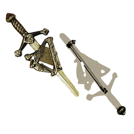 Scottish Kilt Pin for men | Irish Harp Antique