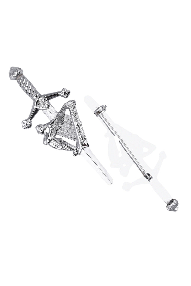 Scottish Kilt Pin for men | Irish Harp Chrome