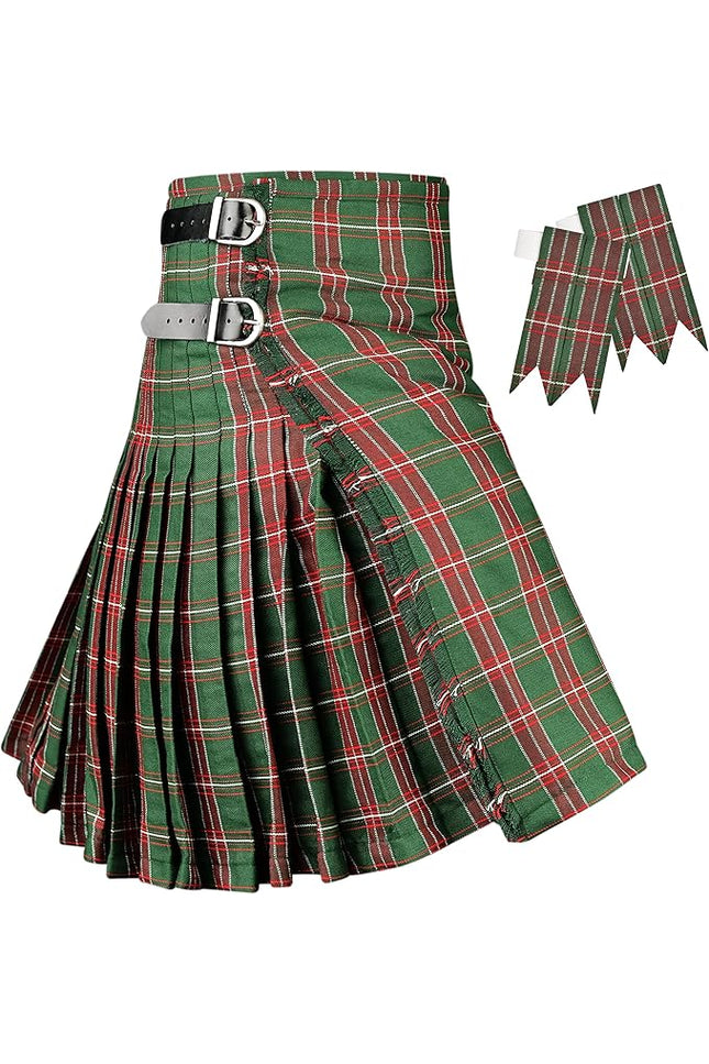 Kilt for Men I Welsh National Tartan Kilt Polyviscose 8 Yard Traditional Men Kilt | Big & Tall
